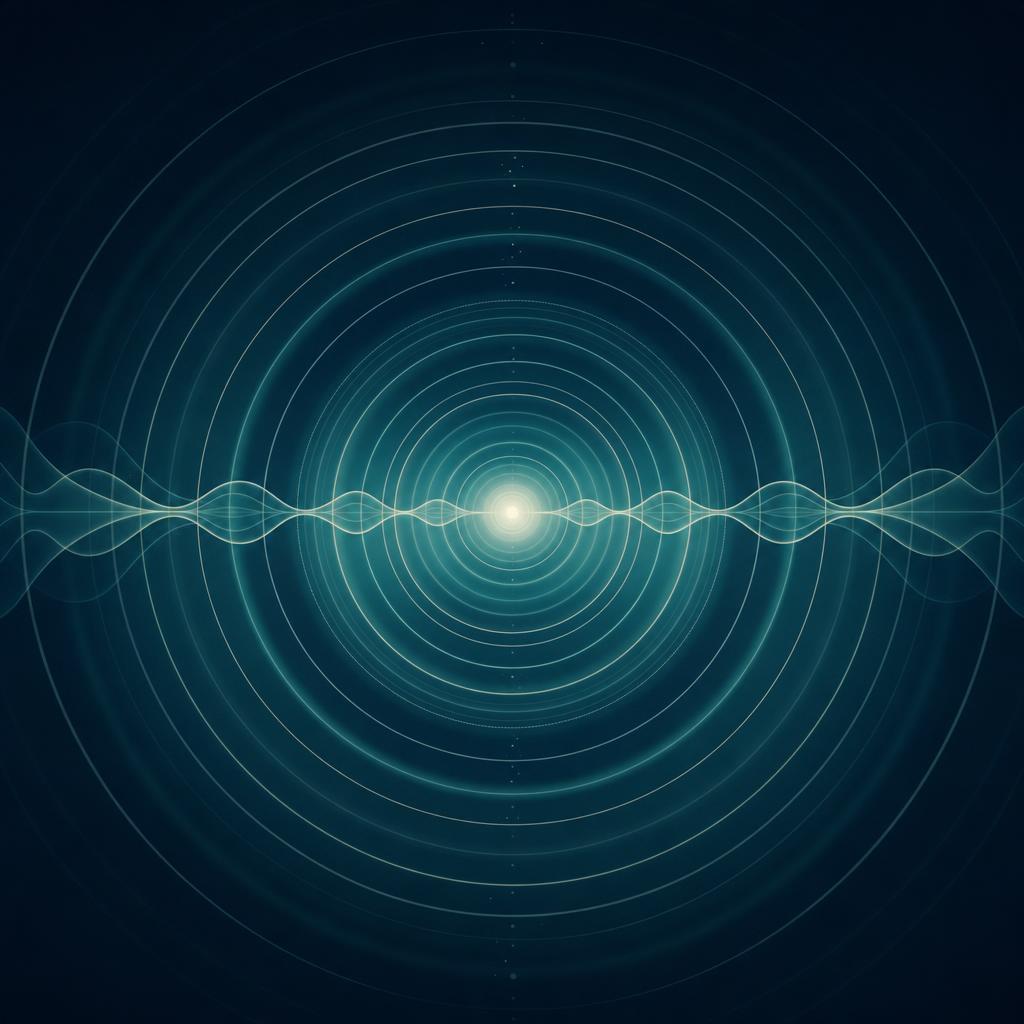 Abstract concentric circles and waves representing the rhythm of breathing during meditation
