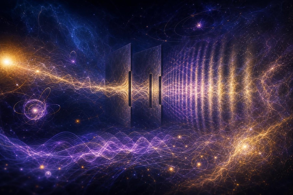 Quantum double-slit experiment — wave interference pattern